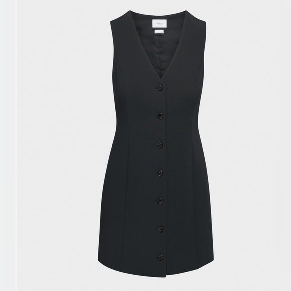 Steve Madden Dresses & Skirts - Steve Madden black Dress Front button closure V-neck Sleeveless Size S